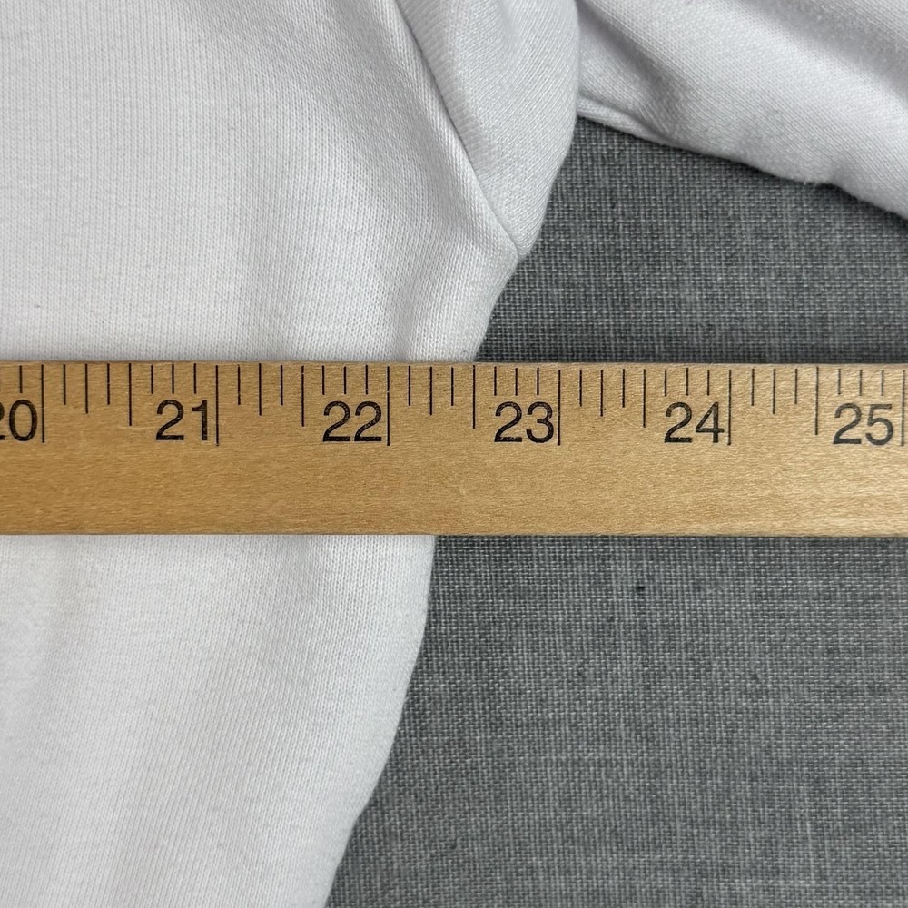 Alo Cropped Hoodie Womens Large White Fleece Kangaroo Pocket Pullover Sweatshirt - Picture 7 of 9